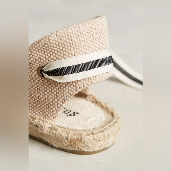 Anthropologie x Soludos D'Orsay Espadrilles in Black/Natural Stripe NWOT - Picture 5 of 9